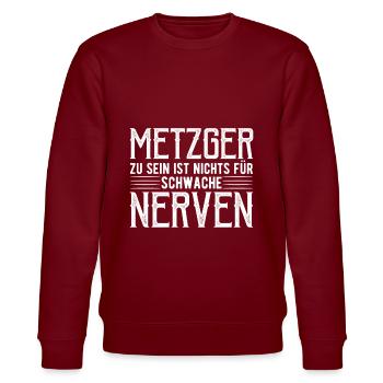 Metzger - Stanley/Stella Unisex Bio-Sweatshirt CHANGER  - Burgunderrot - Vorne - Nik (191cm) & Marisol (170cm)