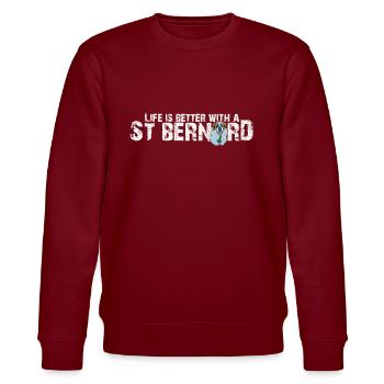Bernhardiner - Stanley/Stella Unisex Bio-Sweatshirt CHANGER  - Burgunderrot - Vorne - Nik (191cm) & Marisol (170cm)