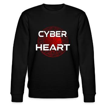 Cyber Heart - rot - Stanley/Stella Unisex Bio-Sweatshirt CHANGER  - Schwarz - Vorne - Nik (191cm) & Marisol (170cm)