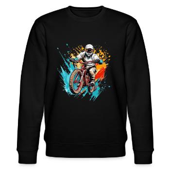 BMX Fahrer in eindrucksvollen Farben - Stanley/Stella Unisex Bio-Sweatshirt CHANGER  - Schwarz - Vorne - Nik (191cm) & Marisol (170cm)