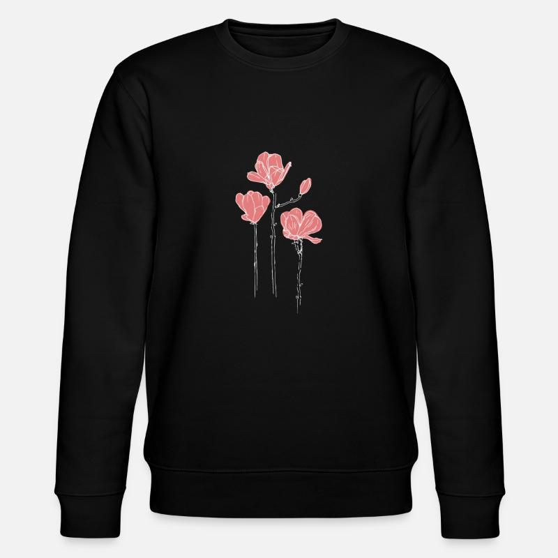Rosa Blumen - Stanley/Stella Unisex Bio-Sweatshirt CHANGER  - Schwarz