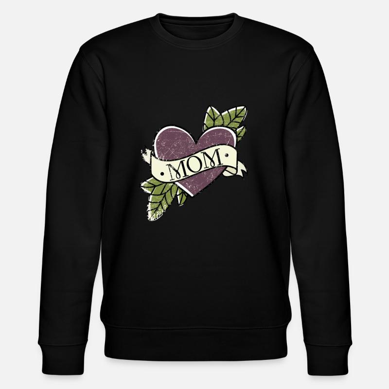 Mama Herz Tattoo - Stanley/Stella Unisex Bio-Sweatshirt CHANGER  - Schwarz