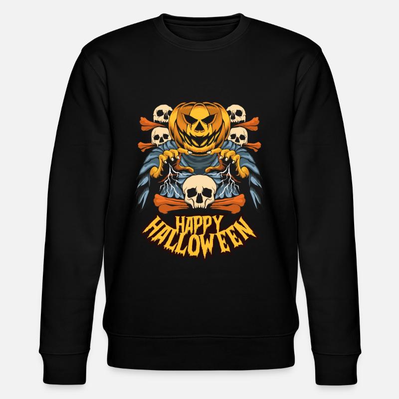 Halloween Citrouille Horreur - Sweat bio CHANGER Stanley/Stella Unisexe - noir