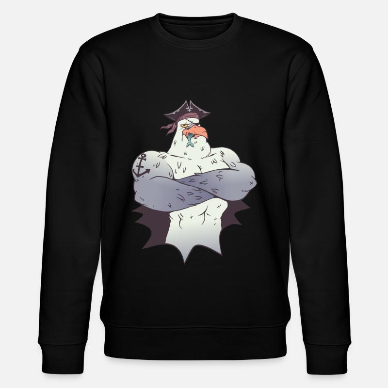 Pirat Möwe - Stanley/Stella Unisex Bio-Sweatshirt CHANGER  - Schwarz
