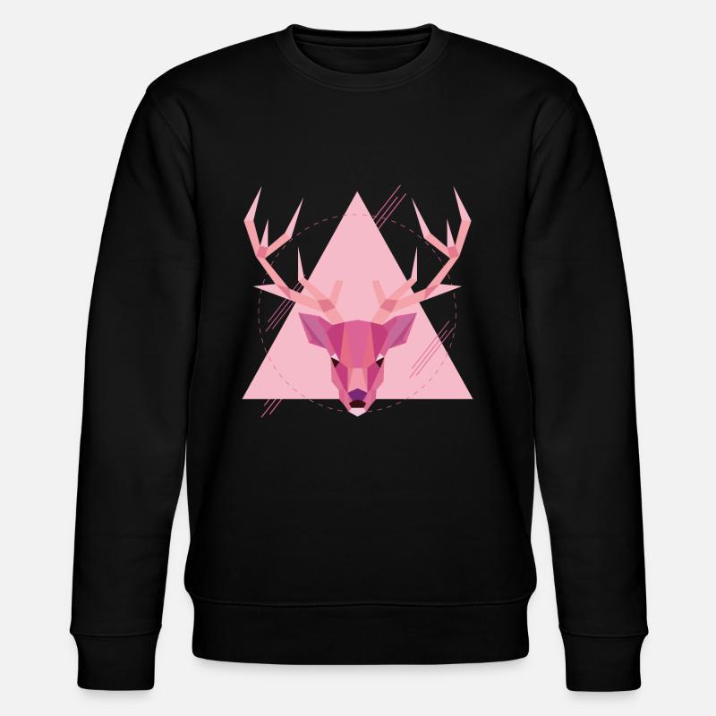 Geometrischer Hirsch - Stanley/Stella Unisex Bio-Sweatshirt CHANGER  - Schwarz