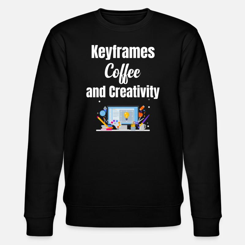 Keyframes, coffee and creativity funnier - Stanley/Stella CHANGER Unisex Organic Sweatshirt - black