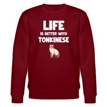 La vie est meilleure avec la poupée de chiffon tonkinoise - Sweat bio CHANGER Stanley/Stella Unisexe - bordeaux - Devant - Nik (191cm) & Marisol (170cm)