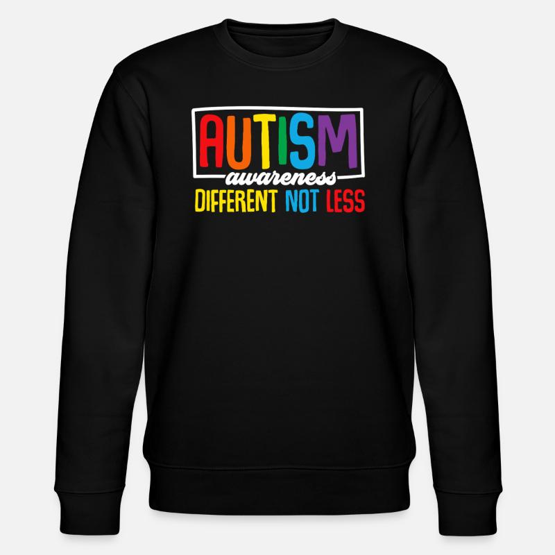 Autism Awareness Different Not Less - Stanley/Stella Unisex Bio-Sweatshirt CHANGER  - Schwarz