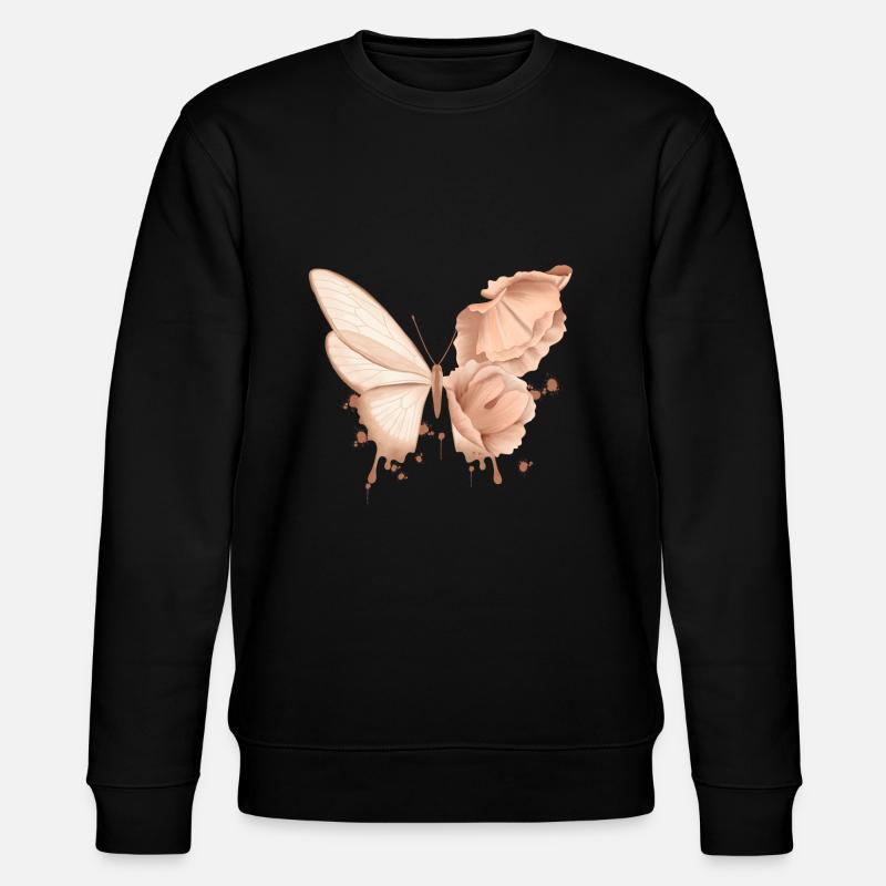 Schmetterling - Stanley/Stella Unisex Bio-Sweatshirt CHANGER  - Schwarz
