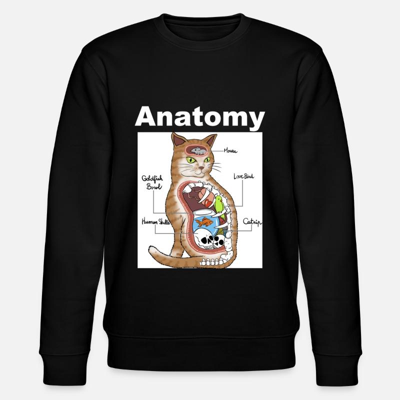 Chat anatomie Humour - Sweat bio CHANGER Stanley/Stella Unisexe - noir