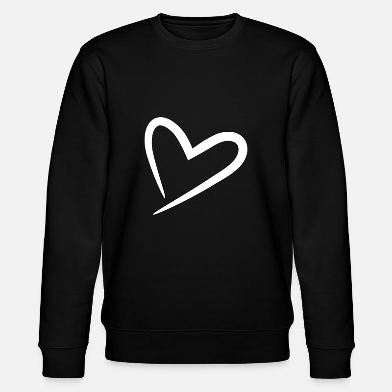 Herz weiß modern - Stanley/Stella Unisex Bio-Sweatshirt CHANGER  - Schwarz