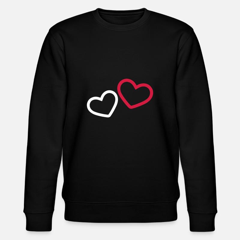 Zwei Herzchen Herz - Stanley/Stella Unisex Bio-Sweatshirt CHANGER - Schwarz