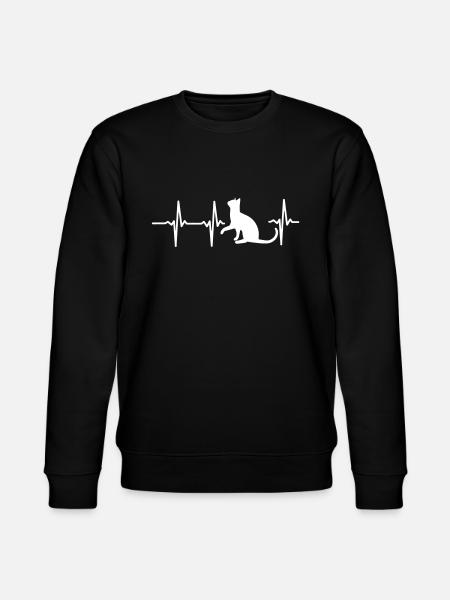 ET HJERTE TIL KATTE! - Stanley/Stella økologisk unisex-sweatshirt CHANGER - sort
