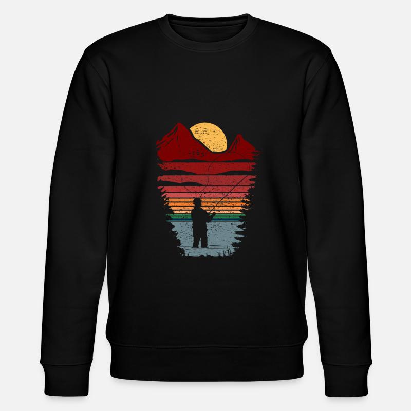Fliegenfischen Herzfrequenz - Stanley/Stella Unisex Bio-Sweatshirt CHANGER  - Schwarz