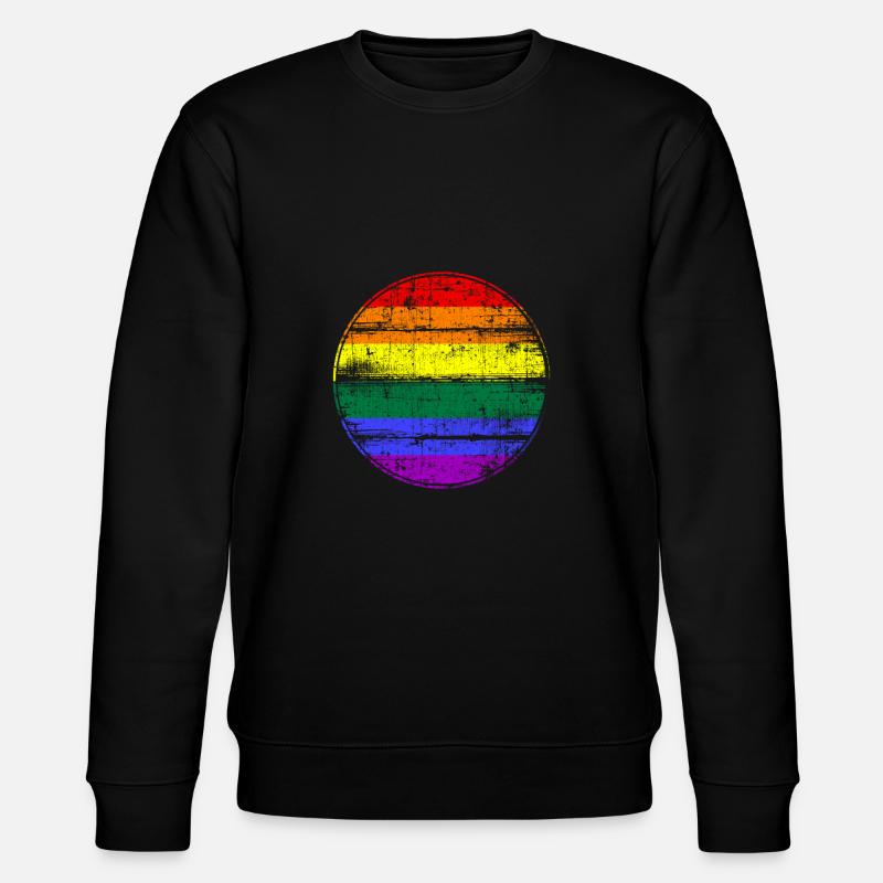 LGBT Regenbogenfahne - Stanley/Stella Unisex Bio-Sweatshirt CHANGER  - Schwarz