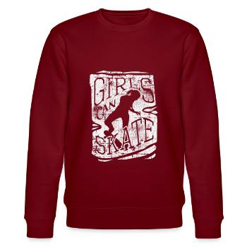 Skater Girl Skateboard Mädchen - Stanley/Stella Unisex Bio-Sweatshirt CHANGER  - Burgunderrot - Vorne - Nik (191cm) & Marisol (170cm)