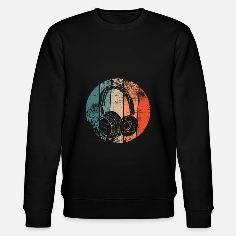 Casque musique rétro - Sweat bio CHANGER Stanley/Stella Unisexe - noir