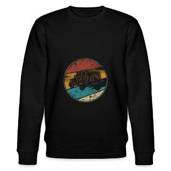Offroad OFF-road suv retro - Stanley/Stella CHANGER Unisex Organic Sweatshirt - black - Front - Nik (191cm) & Marisol (170cm)