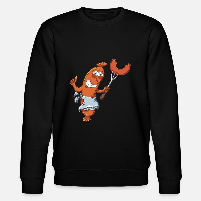 Grillen Würstchen Wurst - Stanley/Stella Unisex Bio-Sweatshirt CHANGER  - Schwarz