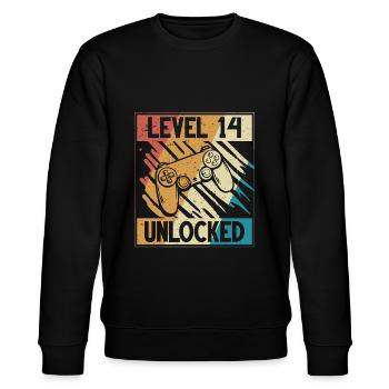 14. Geburtstag Gamer 14 Jahre - Stanley/Stella Unisex Bio-Sweatshirt CHANGER  - Schwarz - Vorne - Nik (191cm) & Marisol (170cm)