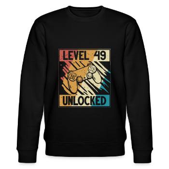 49. Geburtstag Gamer 49 Jahre - Stanley/Stella Unisex Bio-Sweatshirt CHANGER  - Schwarz - Vorne - Nik (191cm) & Marisol (170cm)