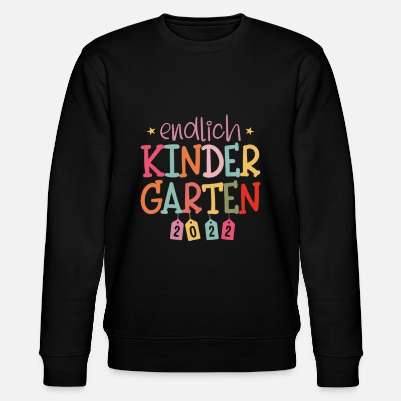 Endlich Kindergarten 2022 Mädchen - Stanley/Stella Unisex Bio-Sweatshirt CHANGER  - Schwarz