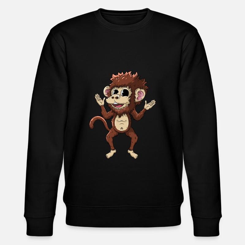 Monkey - Stanley/Stella CHANGER Unisex Organic Sweatshirt - black