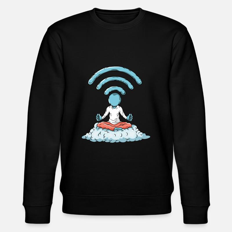 Nerd WiFi Computer - Stanley/Stella CHANGER Unisex Organic Sweatshirt - black