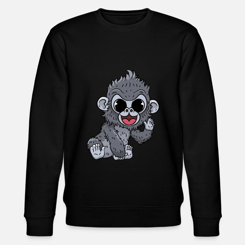 Gorilla Affe - Stanley/Stella Unisex Bio-Sweatshirt CHANGER  - Schwarz