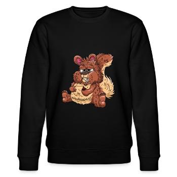 Dickes Eichhörnchen - Stanley/Stella Unisex Bio-Sweatshirt CHANGER  - Schwarz - Vorne - Nik (191cm) & Marisol (170cm)