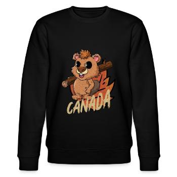 Castor du Canada - Sweat bio CHANGER Stanley/Stella Unisexe - noir - Devant - Nik (191cm) & Marisol (170cm)