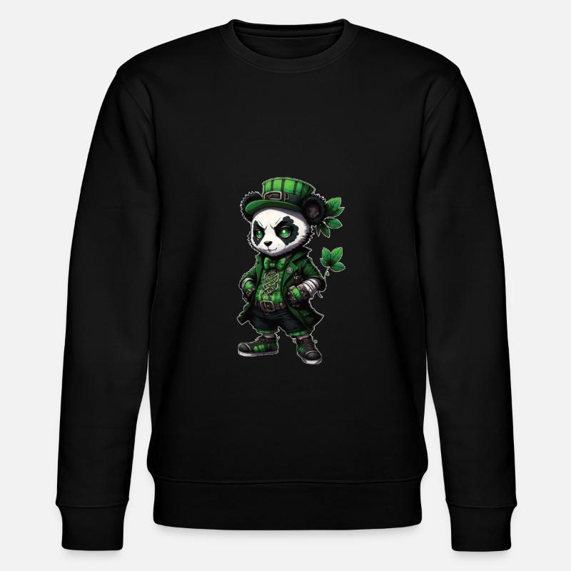 Motif de la Saint-Patrick, PANDA - Sweat bio CHANGER Stanley/Stella Unisexe - noir