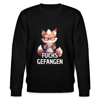 Fuchs gefangen Doppelkopf - Stanley/Stella Unisex Bio-Sweatshirt CHANGER  - Schwarz - Vorne - Nik (191cm) & Marisol (170cm)