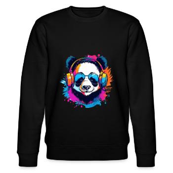 DJ Panda coloré - Sweat bio CHANGER Stanley/Stella Unisexe - noir - Devant - Nik (191cm) & Marisol (170cm)