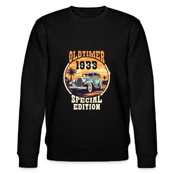 Oldtimer vintage 1933 Special Edition - Stanley/Stella CHANGER Unisex Organic Sweatshirt - black - Front - Nik (191cm) & Marisol (170cm)