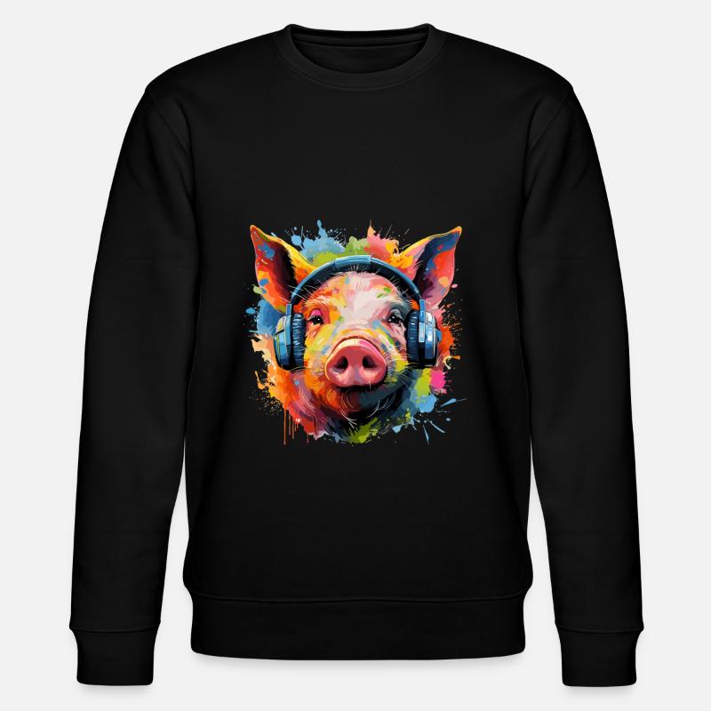Casque de cochon - Sweat bio CHANGER Stanley/Stella Unisexe - noir