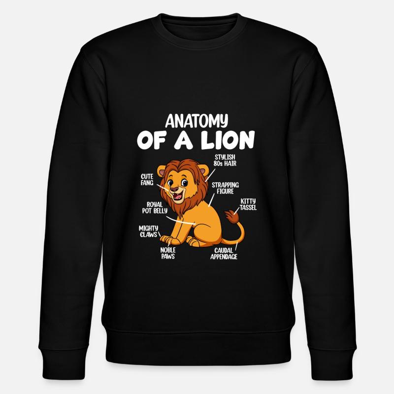 Anatomie eines Löwen - Stanley/Stella Unisex Bio-Sweatshirt CHANGER  - Schwarz