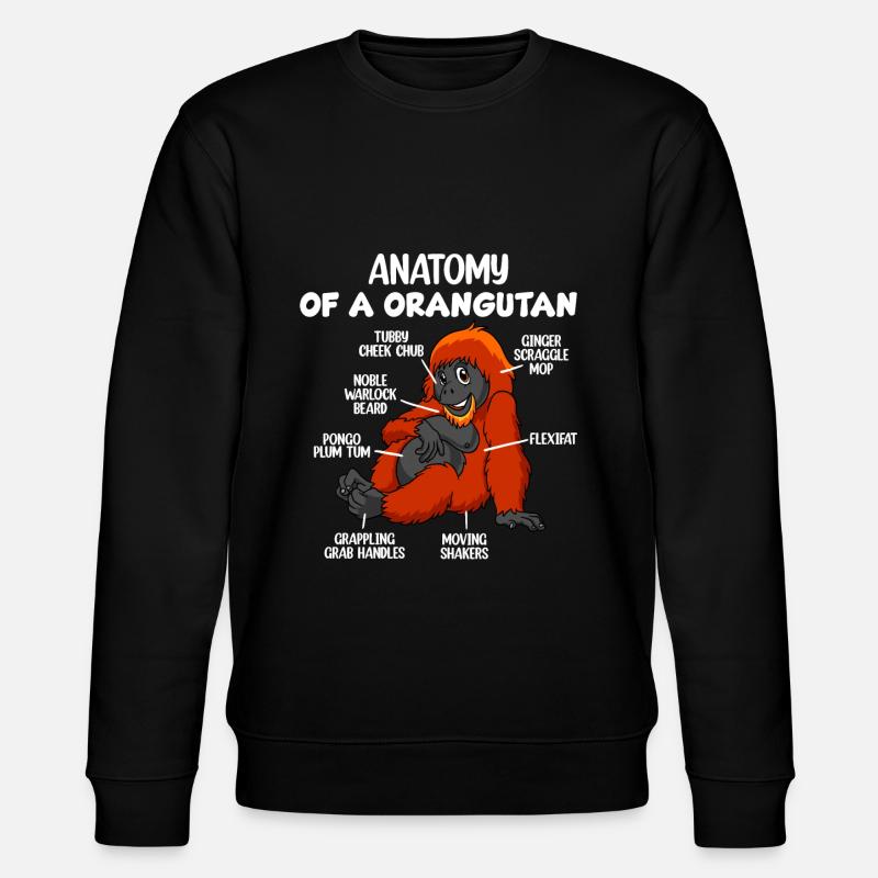 Anatomie d’un orang-outan - Sweat bio CHANGER Stanley/Stella Unisexe - noir