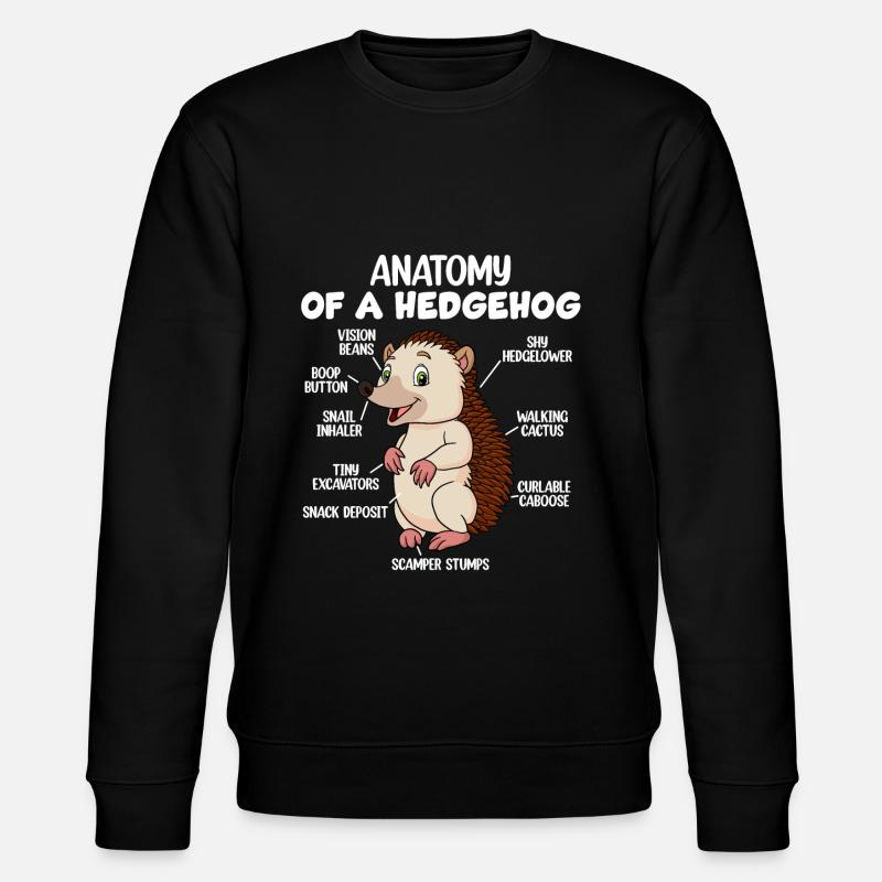 Anatomie eines Igels - Stanley/Stella Unisex Bio-Sweatshirt CHANGER  - Schwarz