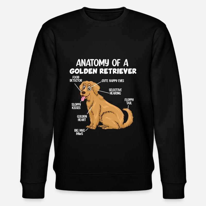Anatomie eines Golden Retrievers - Stanley/Stella Unisex Bio-Sweatshirt CHANGER  - Schwarz
