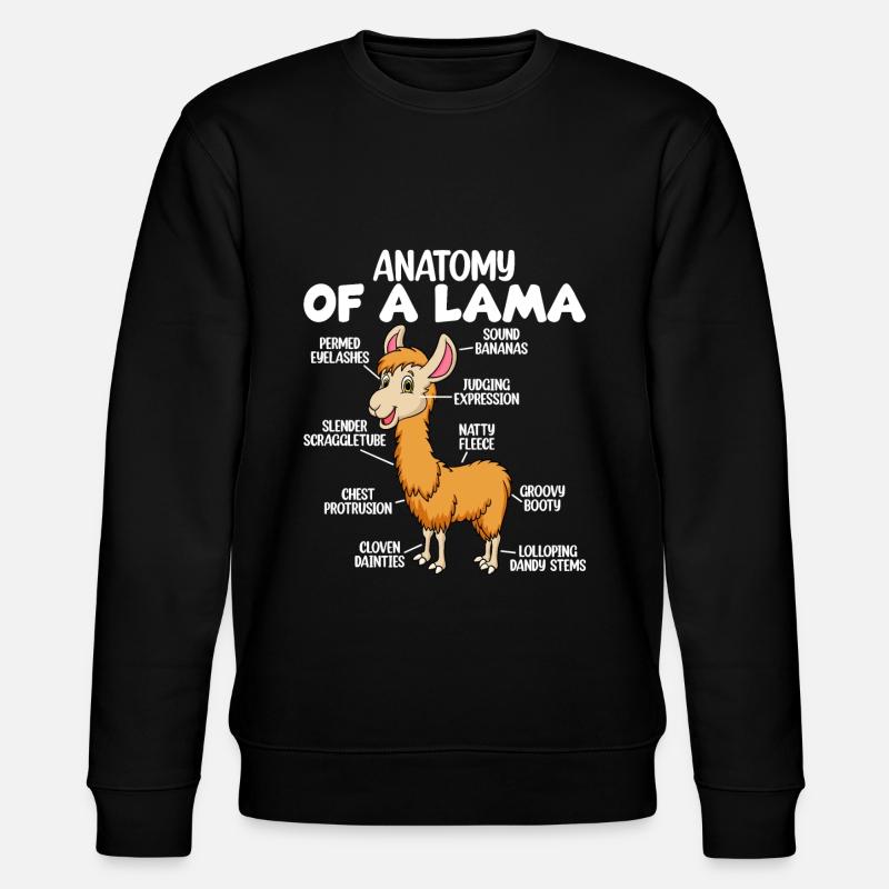Anatomie eines Lamas - Stanley/Stella Unisex Bio-Sweatshirt CHANGER  - Schwarz