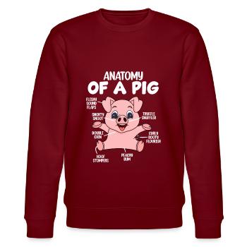Anatomie eines Schweins - Stanley/Stella Unisex Bio-Sweatshirt CHANGER  - Burgunderrot - Vorne - Nik (191cm) & Marisol (170cm)