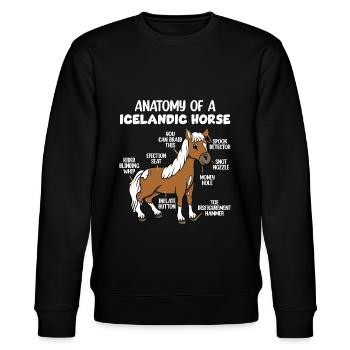 Anatomie eines Islandpferdes - Stanley/Stella Unisex Bio-Sweatshirt CHANGER  - Schwarz - Vorne - Nik (191cm) & Marisol (170cm)