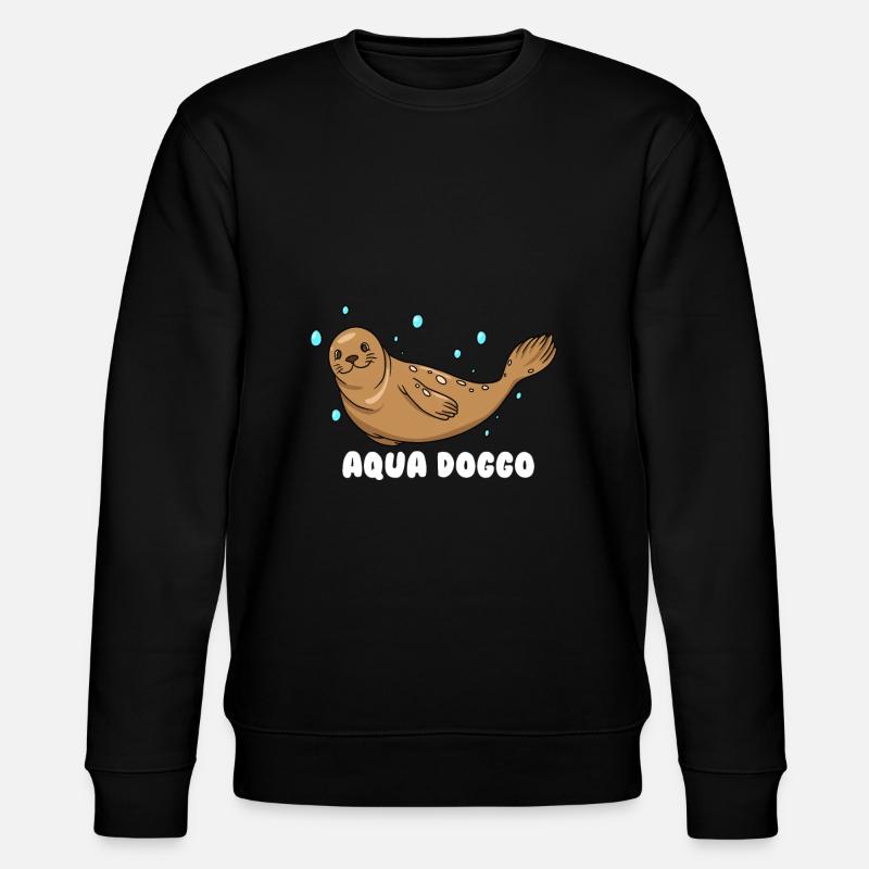Aqua Doggo - Stanley/Stella Unisex Bio-Sweatshirt CHANGER  - Schwarz