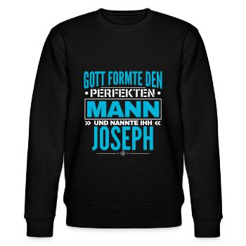 Joseph Name Design - Stanley/Stella Unisex Bio-Sweatshirt CHANGER  - Schwarz - Vorne - Nik (191cm) & Marisol (170cm)