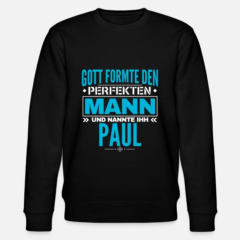Paul Name Design - Stanley/Stella Unisex Bio-Sweatshirt CHANGER  - Schwarz