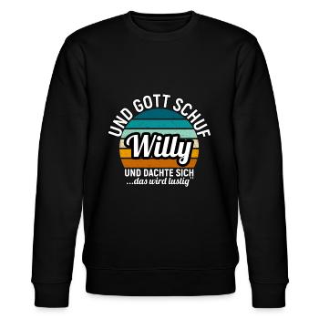Willy - Stanley/Stella Unisex Bio-Sweatshirt CHANGER  - Schwarz - Vorne - Nik (191cm) & Marisol (170cm)