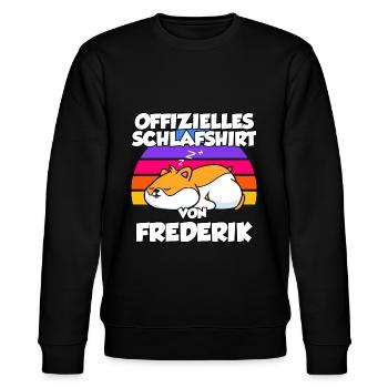 Offizielles Schlafshirt Von Frederik - Stanley/Stella Unisex Bio-Sweatshirt CHANGER  - Schwarz - Vorne - Nik (191cm) & Marisol (170cm)