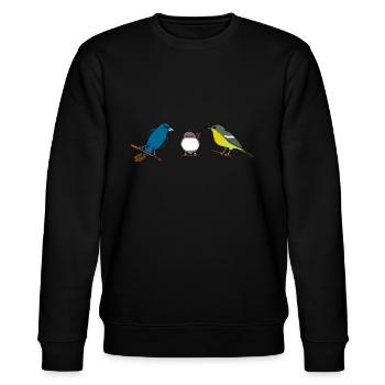 Vogel Natur Tiere Liebe Wellensittich Geschenk - Stanley/Stella Unisex Bio-Sweatshirt CHANGER  - Schwarz - Vorne - Nik (191cm) & Marisol (170cm)