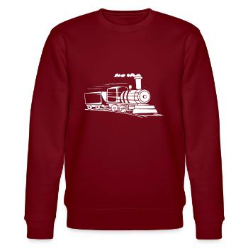 Zug Fahren Eisenbahn Lokomotive Bahnhof Geschenk - Sweat bio CHANGER Stanley/Stella Unisexe - bordeaux - Devant - Nik (191cm) & Marisol (170cm)